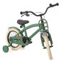 Bicicleta copii, roti ajutatoare, roti 14 inch, scaun reglabil, cadru otel, frane V-Brake, suport fata, jante aluminiu, verde