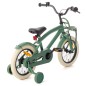 Bicicleta copii, roti ajutatoare, roti 14 inch, scaun reglabil, cadru otel, frane V-Brake, suport fata, jante aluminiu, verde