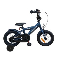 Bicicleta copii, cadru otel, roti 12 inch, reglare inaltime, frana V-brake, stop si far, roti ajutatoare