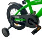 Bicicleta cu roti ajutatoare, 16 inch, V-Brake, scaun ajustabil, cadru otel, jante aluminiu, aparatoare lant/noroi, verde