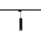 Lampa suspendata sina monofazata, LED GU10 35W, corp aluminiu si acril negru mat, cablu 1 m