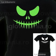 Tricou fosforescent Scary Face marime M