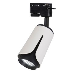 Reflector pe sina monofazata, 1x bec LED GU10, 35W, unghi rotatie 360 grade, IP20, negru/alb mat