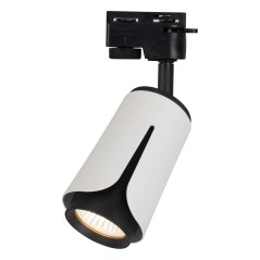 Reflector pe sina monofazata, 1x bec LED GU10, 35W, unghi rotatie 360 grade, IP20, negru/alb mat