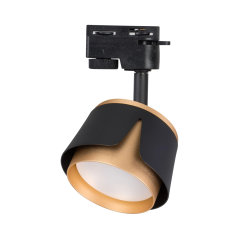 Reflector LED pentru interior, montare pe sina monofazata, 35W, IP20, negru mat si auriu