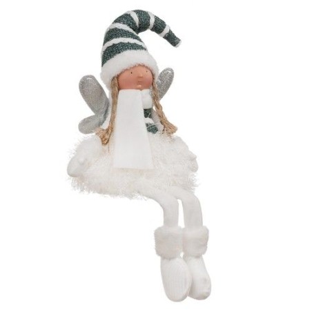 Figurina decorativa pentru Craciun, model zana, aripi cu sclipici, inaltime 55 cm