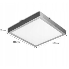 Plafoniera LED, 32x32 cm, diode SMD, 18W, 4000K, 1260 lm, IP44, baza otel