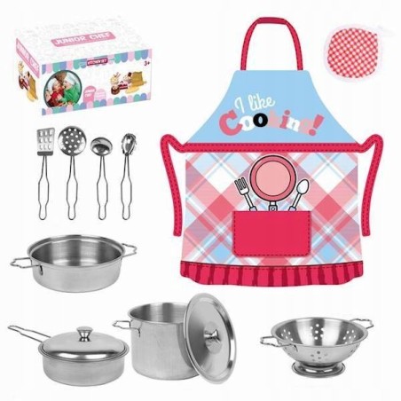 Set 12 accesorii bucatarie copii, vase si ustensile gatit, sort chef bucatar