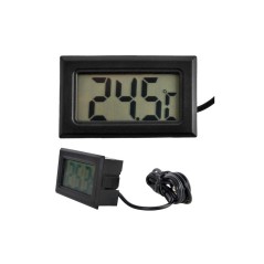 Termometru electronic cu sonda impermeabila, afisaj LCD, negru