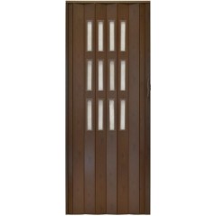 Usa de interior plianta cu geam tip acordeon, 203x80cm, wenge, 6mm