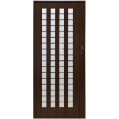 Usa de interior plianta cu geam tip acordeon, 203x86cm, wenge mat, 12mm