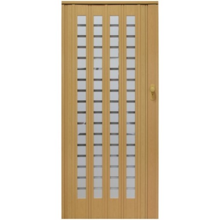 Usa de interior plianta cu geam tip acordeon, 203x86cm, stejar, cu 12mm