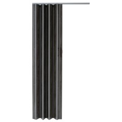 Usa de interior plianta cu geam tip acordeon, 203x80cm, stejar grafit deschis, 6mm