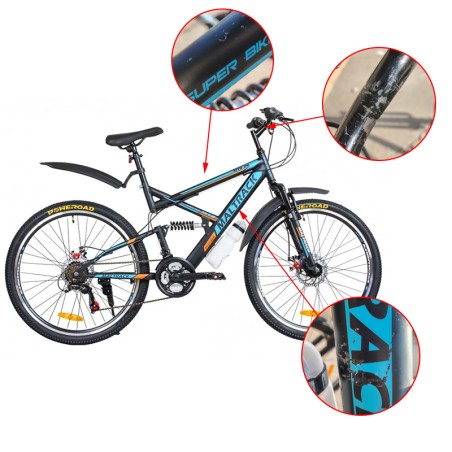 Bicicleta MalTrack Target, cadru otel, 26 inch, 18 viteze, amortizoare mountain bike, RESIGILAT