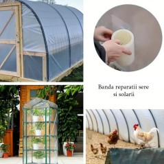 Banda adeziva reparatie crapatura folie solar, transparenta, 150 mm x 20 m