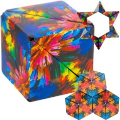 Cub antistres, puzzle magnetic, 72 moduri de aranjare, multicolor