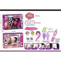 Set de coafura 3 in 1 pentru fetite, role perlute, margele, elastice, spirale, 6 ani+