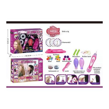 Set de coafura 3 in 1 pentru fetite, role perlute, margele, elastice, spirale, 6 ani+