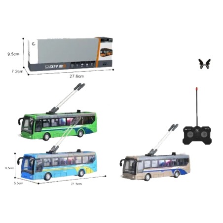 Autobuz cu telecomanda, 4 functii, scara 1:32, design realist, diverse dimensiuni