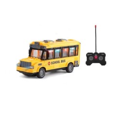 Jucarie autobuz scolar, control telecomanda, 1:28, galben, 10.5x8.2x22 cm