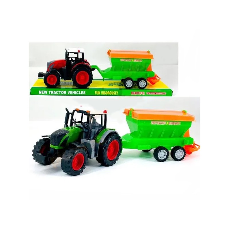 Set de joaca tractor cu remorca, pentru ferma, 53 x 15 x 13, verde