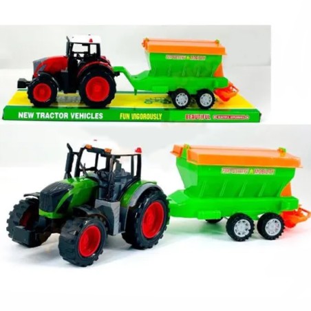 Set de joaca tractor cu remorca, pentru ferma, 53 x 15 x 13, verde