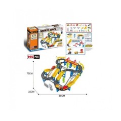 Circuit modular cu masinuta electrica, 145 de piese, baterii, 55 x 22 x 72 cm