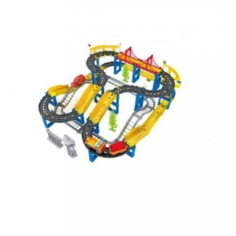 Circuit modular cu masinuta electrica, 145 de piese, baterii, 55 x 22 x 72 cm