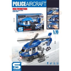 Elicopter de politie, lumini si sunete, scara 1:16, accesorii incluse, 29 cm