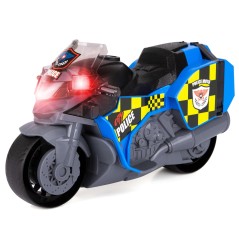 Motocicleta de politie, efecte luminoase si sunete, scara 1:16, albastru