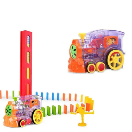 Locomotiva tren 60 piese Domino, efecte sonore, multicolor