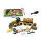 Set de constructie Tractor cu remorca, figurine ferma, animale, 3 ani+