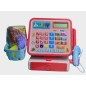 Casa de marcat cu sunete, functie calculator, cos supermarket, alimente, set 18 piese