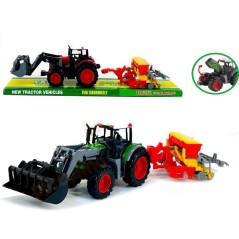 Tractor de jucarie, roti cu frictiune, combina agricola, multicolor