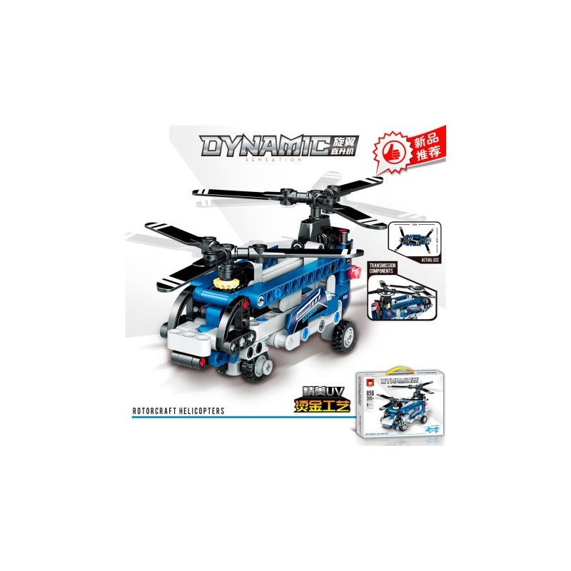 Cuburi constructii Elicopter, jucarie asamblare, 205 piese, Dynamic sensation