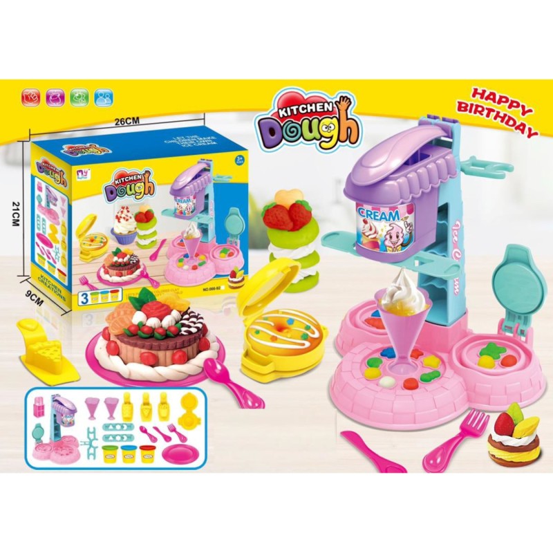 Set creativ plastilina, tort, inghetata, diverse accesorii