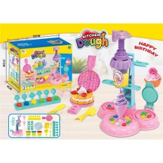 Set plastilina, aparat inghetata si vafe, accesorii ornat, multicolor