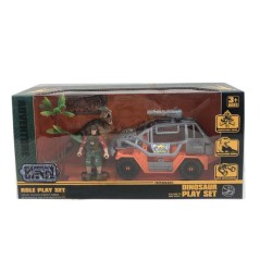 Set vanatoarea de dinozauri, joc de rol cu vehicul si figurina, multicolor