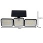 Lampa solara de exterior, 180 LED-uri, senzor de miscare 8-10 m, 1800 mAh, IP65, 3 segmente, 550 lm, 6000-7000K, 8W