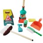 Set de curatenie pentru copii, 8 piese, aspirator, perii, racleta, lopatica, multicolor