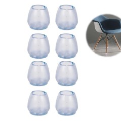 Protectie pentru picioare de mobilier, silicon, transparent, set 8 bucati