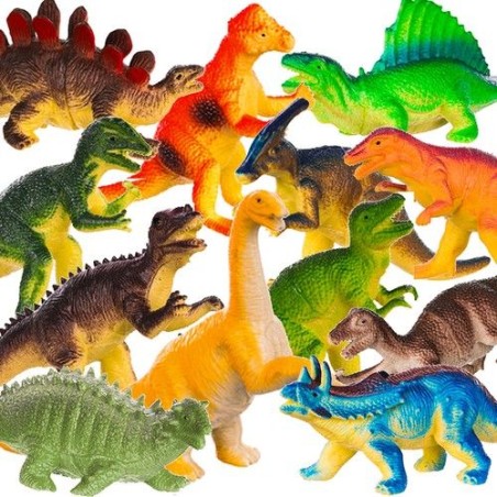 Set 12 figurine dinozauri, design realist, 8.5 x 12.5 cm, PVC, multicolor