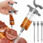 Seringa marinare carne, set 3 ace inox, capacitate 50 ml, 7,7x23x3,5 cm