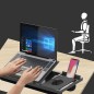 Suport ergonomic laptop, ajustabil 7 pozitii, mouse pad, stand telefon si stilou, perna genunchi, model all in one, RESIGILAT