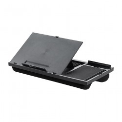 Suport ergonomic laptop, ajustabil 7 pozitii, mouse pad, stand telefon si stilou, perna moale pentru genunchi, model all in one