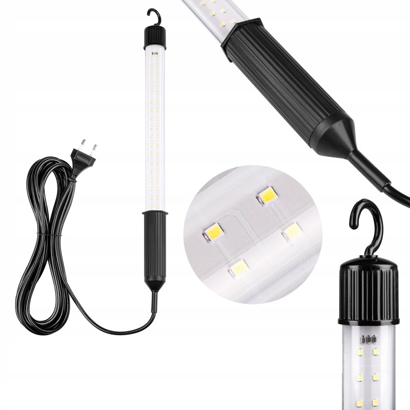 Lampa atelier, 20 LED-uri SMD 4W, 450 lm, carlig suspendare, 6500K, lungime cablu 5 m