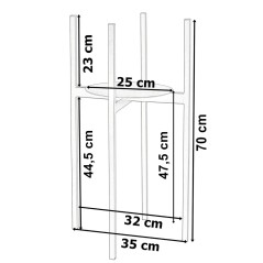 Suport metalic pentru flori, design simplu, inaltime 70 cm, cadru negru mat