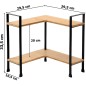 Raft depozitare condimente, amplasare pe colt, otel si bambus, 33,5x29,5x29,5 cm