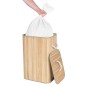 Cos de rufe cu capac, manere sustinere, inaltime 59 cm, 80 litri, interior textil, bambus natural