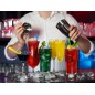 Set barman, 9 piese otel inoxidabil pentru preparare cocktail, suport bambus